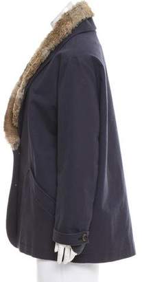 Comptoir des Cotonniers Fur-Trimmed Oversize Jacket