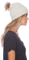 Thumbnail for your product : White + Warren Micro Cable Fur Trim Hat