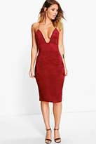 Thumbnail for your product : boohoo Rina Strappy Suedette Midi Bodycon Dress