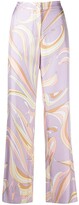 Thumbnail for your product : Emilio Pucci Abstract-Print Silk Flared Trousers