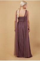 Thumbnail for your product : Little Mistress Bridesmaid Eden Mauve Knot-Front Maxi Dress