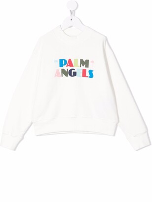 Palm Angels Kids Logo-Print Cotton Sweatshirt