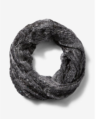 Express black metallic sequin loop scarf