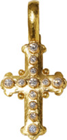 Thumbnail for your product : Elizabeth Locke 19k Gold Diamond Byzantine Cross Pendant