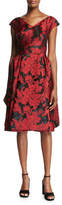 Thumbnail for your product : Zac Posen Floral Jacquard Fit & Flare Cocktail Dress, Crimson