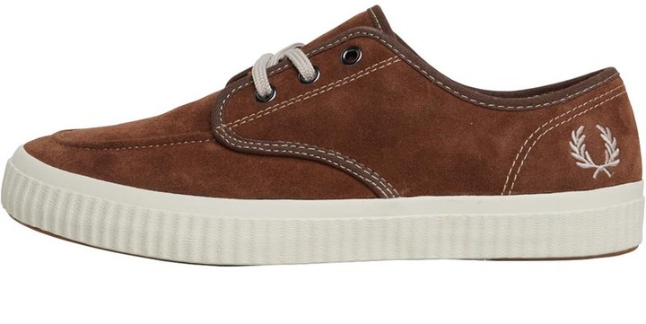 Fred Perry Mens Ealing Low Suede Trainers Havana Brown - ShopStyle