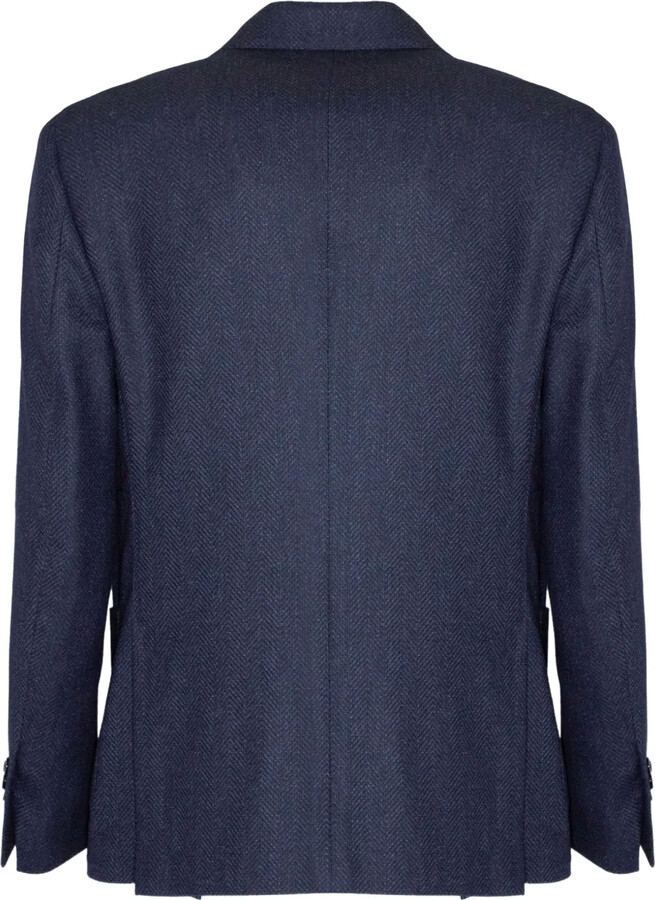 Lardini Herringbone Two-Button Blazer