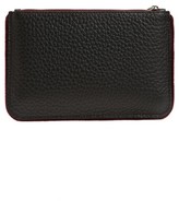 Thumbnail for your product : Orciani Large Soft Line Velvet Trim Calfskin Leather Pouch - Red