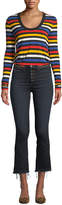 Thumbnail for your product : Veronica Beard Carolyn High-Rise Cropped Jeans with Striped Waistband