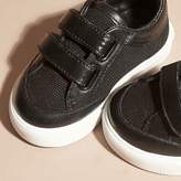 Thumbnail for your product : Burberry Leather and Canvas Trainers