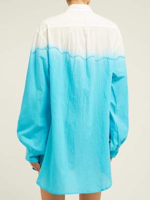 Kilometre Paris - Dip-dyed Cotton Shirt - Womens - Light Blue