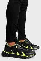 Thumbnail for your product : boohoo Neon Pop Chunky Trainer