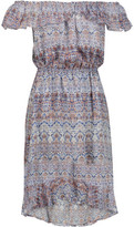 Thumbnail for your product : L'Agence Leonie Off-The-Shoulder Printed Silk-Chiffon Dress