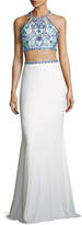 Thumbnail for your product : Faviana Beaded Two-Piece Stretch Jersey Gown
