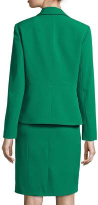 Albert Nipon Structured Stretch Crepe Sheath Dress w/ Jacket, New Emerald