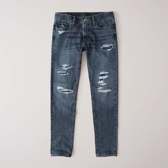 Abercrombie & Fitch A&F Men's Ripped Super Skinny Jeans in RIPPED Blue - Size 32 X 32