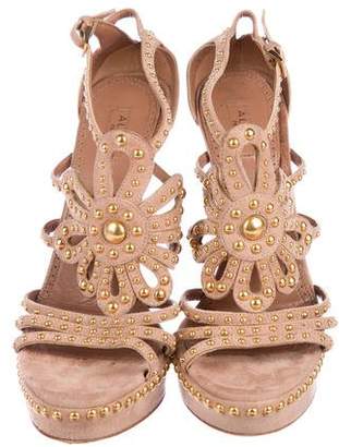 Alaia Stud-Embellished Cage Sandals