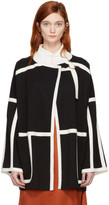 Chloé - Manteau de style cape en laine noir et blanc