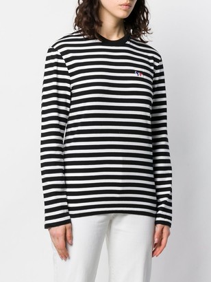 MAISON KITSUNÉ striped longsleeved T-shirt