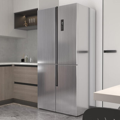Ivy Bronx Brushed Silver Stainless Steel Peel And Stick Wallpaper - Self-Adhesive Removable Wallcovering For Appliances Furniture And Countertops