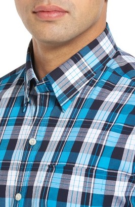 Cutter & Buck Men's Big & Tall Blue Lake Regular Fit Plaid Sport Shirt