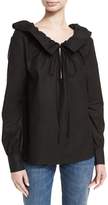 Thumbnail for your product : Co Cotton Sateen Ruffle-Neck Blouse