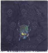 Thumbnail for your product : Alexander McQueen Skull Bug wool blend scarf
