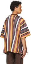 Thumbnail for your product : Phlemuns Brown Striped Oversized Logo T-Shirt