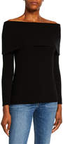 Thumbnail for your product : Neiman Marcus Cashmere Off-the-Shoulder Long-Sleeve Sweater