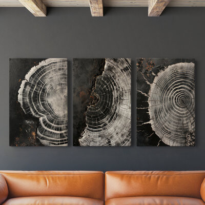 Wexford Home Abstract Series LXV -Premium Gallery Wrapped Canvas Set -Ready to Hang