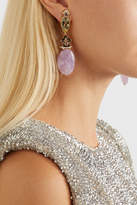 Thumbnail for your product : Papi Gold-plated And Enamel Multi-stone Clip Earrings - Pink