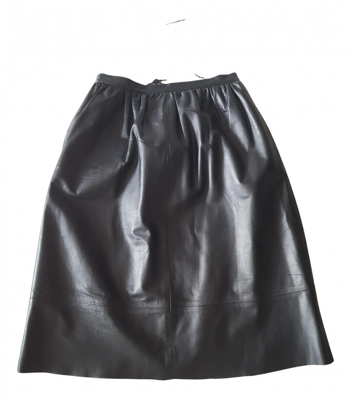 Theory black Leather Skirts - ShopStyle
