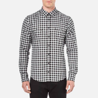 BOSS ORANGE Men's Edoslime Flannel Check Shirt Black