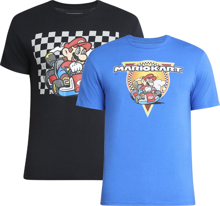 Nintendo Mario Kart Men's and Big Men's Graphic Tee Shirts, 2-Pack, Sizes S-3XL