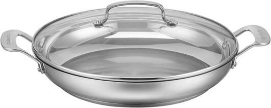 Cuisinart Classic 10 Stainless Steel Skillet With Brushed Gold Handles  Matte White : Target