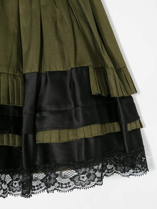 Diesel Kids layered lace trim skirt
