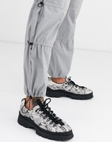 Thumbnail for your product : ASOS DESIGN cargo trousers with ruched leg details in grey