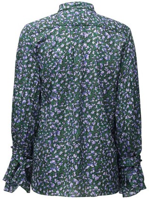 Rokh Floral Print Shirt W/ Pleated Sleeves