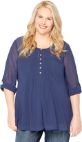 Thumbnail for your product : Motherhood Maternity Plus Size Pleated Maternity Blouse