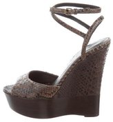 Thumbnail for your product : Burberry Python Platform Wedges