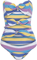 Thumbnail for your product : Lisa Marie Fernandez Triple Poppy Knotted Striped Stretch-cotton Swimsuit