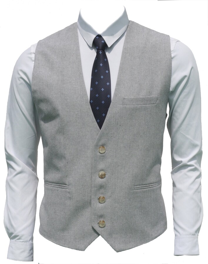 Icegrey Men Slim Fit Double Breasted Casual Waistcoat Formal Suit Vest 