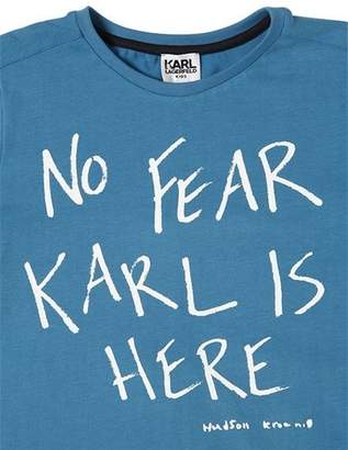 Karl Lagerfeld Paris Printed Cotton Jersey T-Shirt