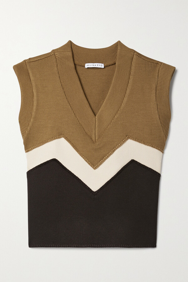 brown sweater vest