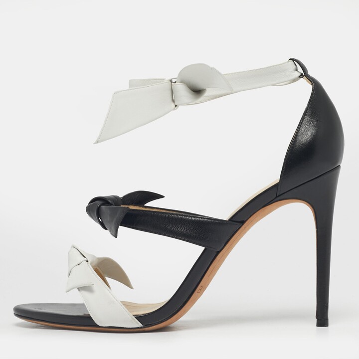 Alexandre Birman Black Leather Ankle Strap Sandals