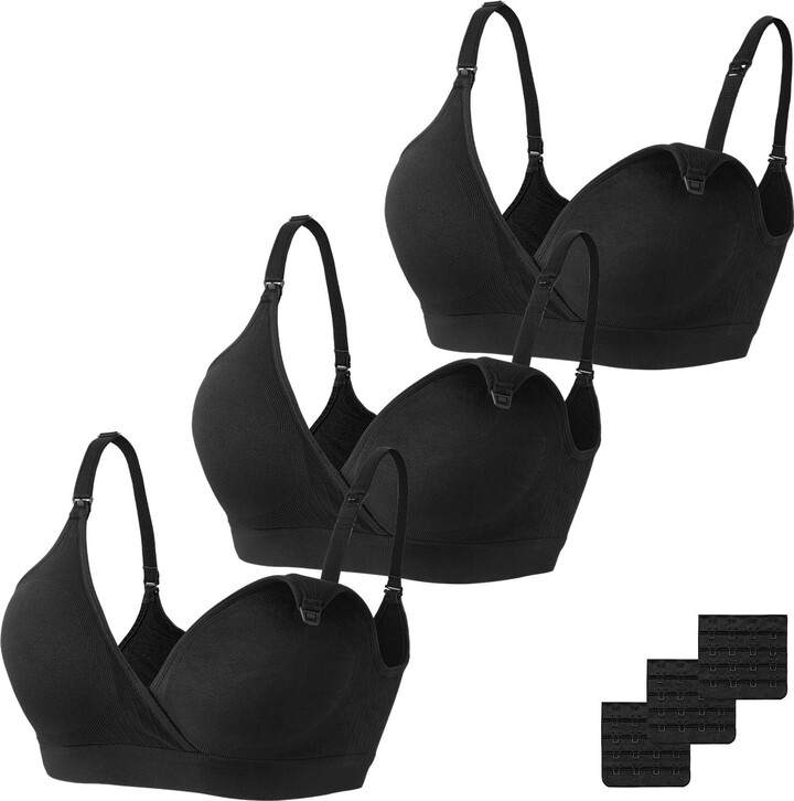 Vinfact V Neck 3 Pack Nursing Bra for Breastfeeding Maternity Bras