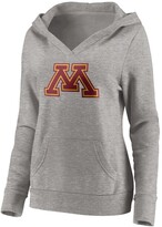 Thumbnail for your product : Fanatics Women's Branded Heather Gray Minnesota Golden Gophers Primary Logo V-Neck Pullover Hoodie