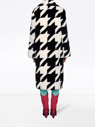 Gucci Houndstooth Shearling Coat