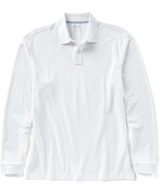 Roundtree & Yorke Trademark Long-Sleeve Solid Pique Polo