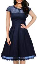 Thumbnail for your product : OWIN Women's Retro Floral Lace Cap Sleeve Vintage Swing Bridesmaid Dress (XXL, )